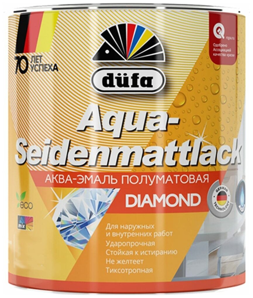 Эмаль Dufa Aqua-Seidenmattlack полуматовая 0,75 л - фото №1