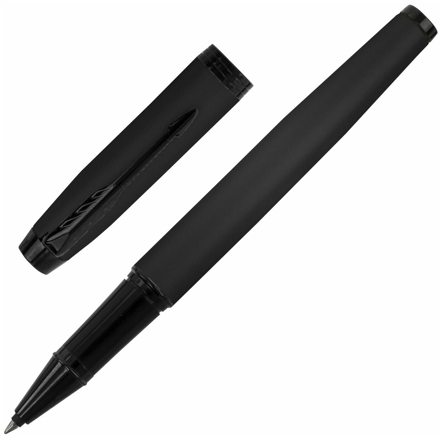 Parker Ручка-роллер Parker IM Achromatic Black BT корпус из нержавеющей стали, чёрный матовый, чёрные чернила