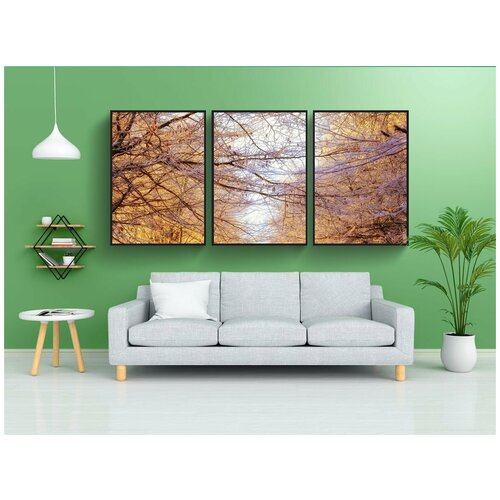 фото Набор модулных постеров для интерьера "зимняя страна чудес, рождество, зима" 60x90 см. в тубусе, без рамки lotsprints