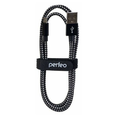 фото Кабель perfeo usb2.0 a вилка - micro usb вилка, черно-белый, длина 3 м. (u4802)