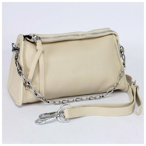 фото Сумка женская натуральная кожа gu 758-2971, 1отд, плечевой ремень, бежевый 238506 аделия