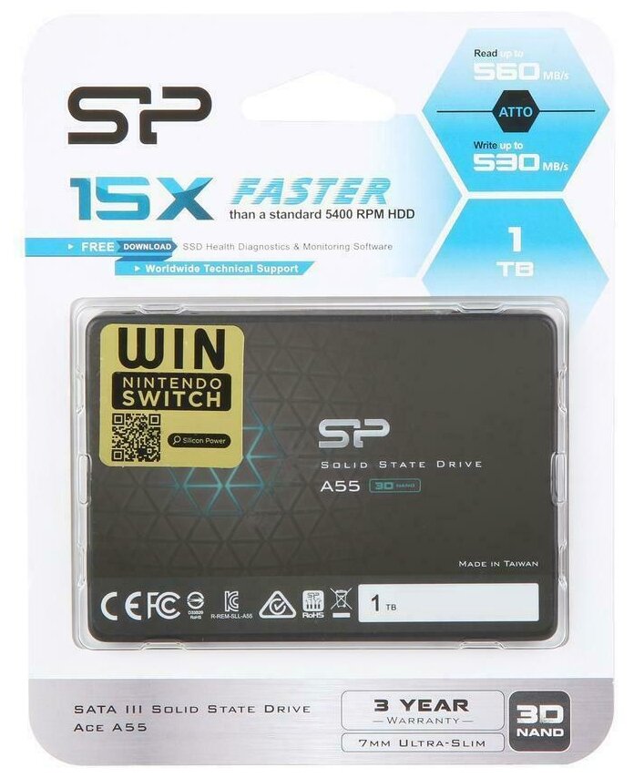 SSD накопитель SILICON POWER Ace A55 1Тб, 2.5", SATA III - фото №3