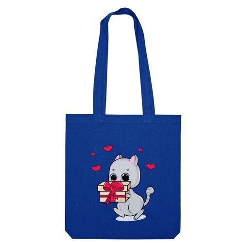 Сумка шоппер Us Basic, синий сумка кот с подарком красный