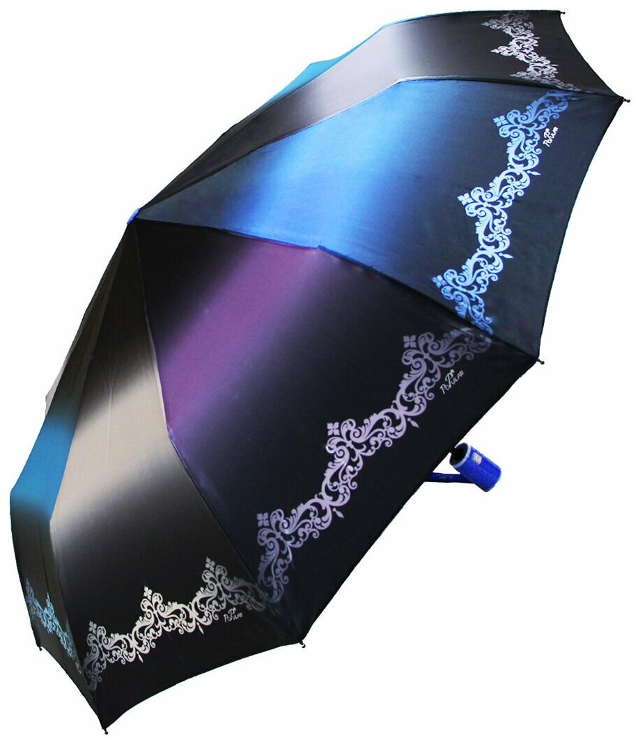 Женский складной зонт Popular Umbrella автомат 1275/ультрамариновый