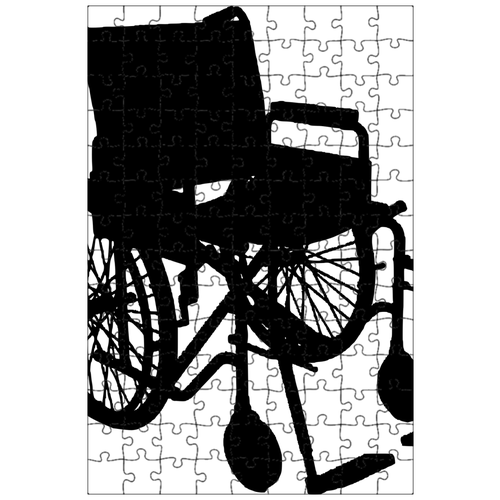 фото Магнитный пазл 27x18см."инвалидное кресло, стул, силуэт" на холодильник lotsprints