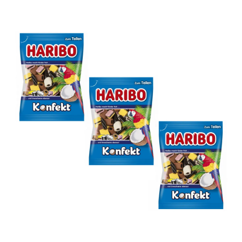 Конфеты жевательные Haribo Konfekt c лакрицей и какао, Германия, (3 х 200г)