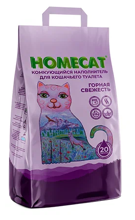 Комкующийся наполнитель для кошачьих туалетов HOMECAT Горная свежесть 10 кг - фотография № 1