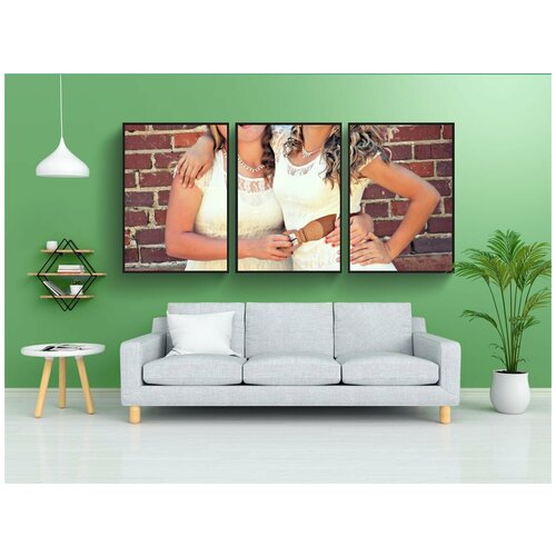 фото Набор модулных постеров для интерьера "лучшие друзья, bff, друзья" 60x90 см. в тубусе, без рамки lotsprints