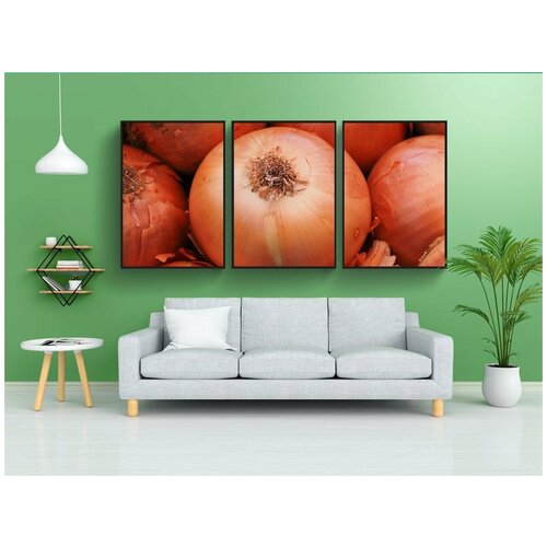 фото Набор модулных постеров для интерьера "овощной лук, лук, еда" 60x90 см. в тубусе, без рамки lotsprints
