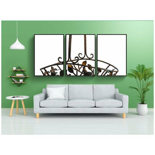 фото Набор модулных постеров для интерьера "ваза с фруктами, медь, металл" 60x90 см. в тубусе, без рамки lotsprints