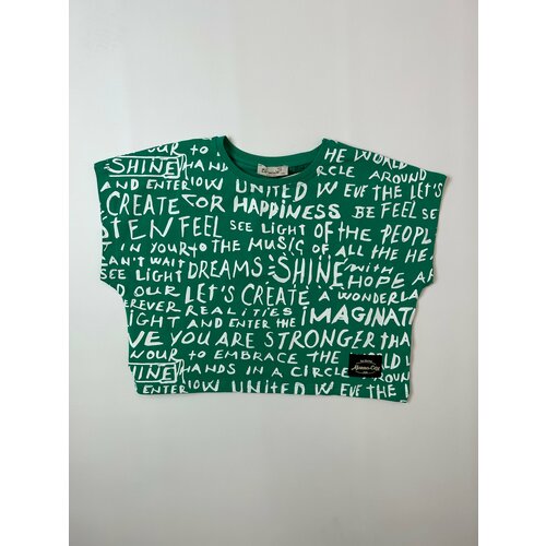фото Топ do-minik стильный топ для юных модниц, размер 146, зеленый