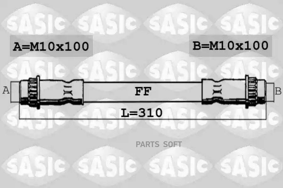 SASIC 6604033 Шланг тормозной RENAULT/LADA LOGAN/SANDERO/DUSTER/LARGUS 05- 1.4/1.6