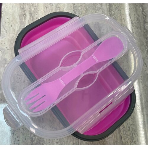 Ланчбокс контейнер 300 мл. для завтраков, хранения продуктов в холодильнике и разогрева в микроволновке, розовый, 1 секция