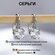 Серьги, циркон, искусственный камень