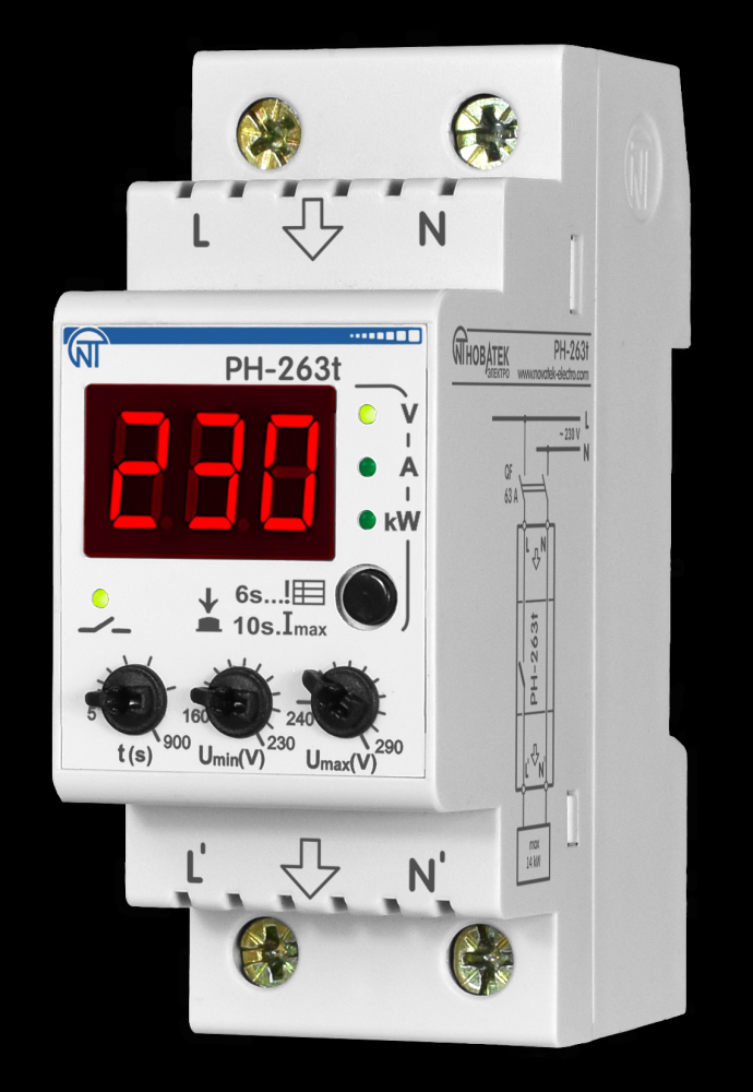 Реле напряжения рн 240т РН-240t Реле напряжения однофазное 220В 40А с термозащитой и ограничение тока, Н Товар на картинке можно купить.