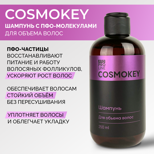 Cosmokey / Космокей Шампунь для придания объема волосам, для тонких и непослушных волос, 250 мл