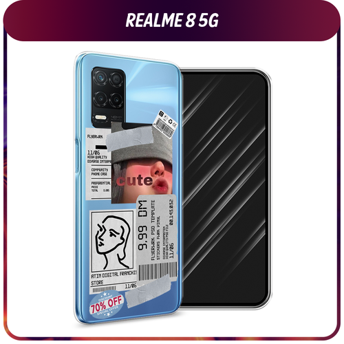 Силиконовый чехол на Realme 8 5G/Narzo 30 5G / Реалми 8 5G Cute girl collage, прозрачный дизайнерский силиконовый чехол для realme 8 5g narzo 30 5g креатив дизайн