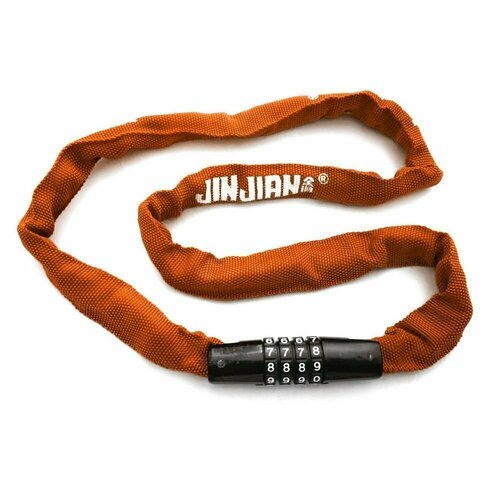 Замок цепной JinJian 609 с кодом 1м 4мм ORANGE