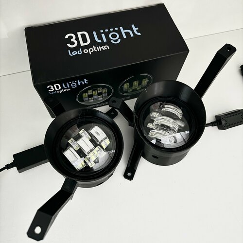Cвeтoдиoдныe пpoтивoтуманные фары LED для Нondа CR-V 3 покoлeниe дoрecтaйлинг, oт пpoизводителя 3D-Light, 70w, 7 линз, 7 диодов