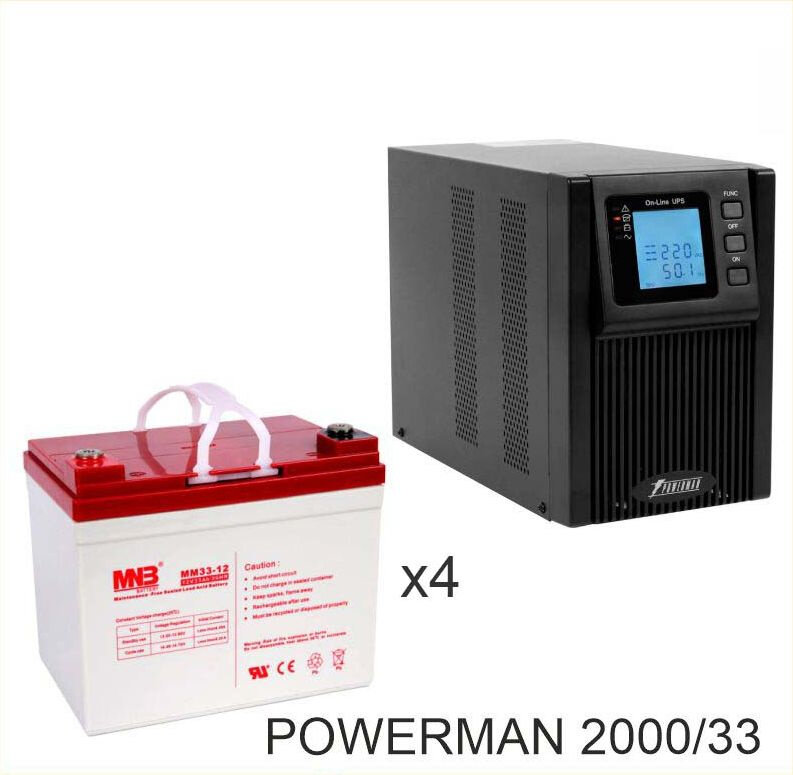 ИБП POWERMAN ONLINE 2000 Plus + MNB MМ33-12