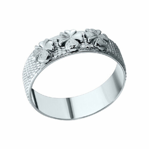 Кольцо Ив.Ю.Ко, серебро, 925 проба, родирование, размер 17, золотой