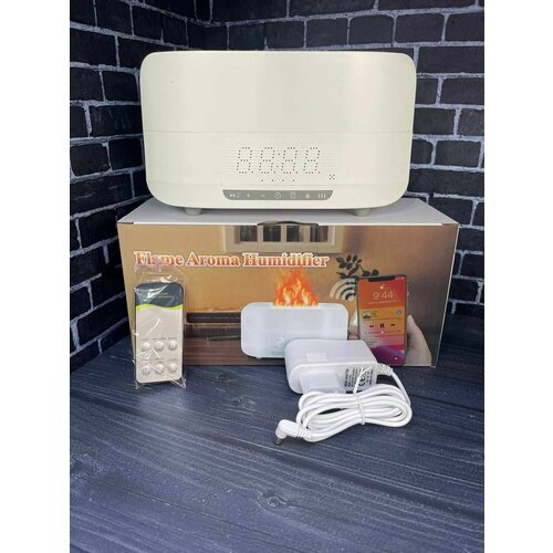 Супер Красивый Увлажнитель воздуха с часами и подсветкой с функцией Bluetooth колонки Аромадиффузор для эфирных масел Цвет белый 268300₽