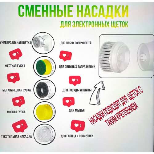 Насадки для электрической щетки для уборки дома и различных типов поверхностей Электрощетка Magic Brush