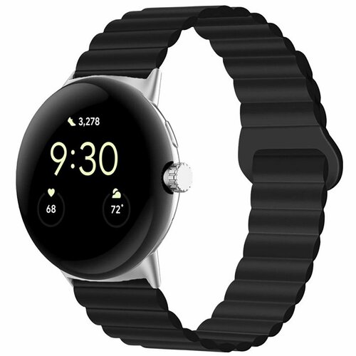 универсальный силиконовый ремешок 20 мм для умных часов samsung huawei honor amazfit серый Универсальный ремешок с soft touch (соф тач) покрытием с креплением 22 мм / Браслет с креплением 22 мм на магнитной застёжке для Samsung Gear S3 Frontier/Gear S3 Classic/Galaxy Watch, черный