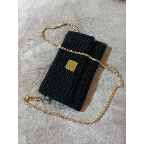 Сумка VOV, фактура вязаная, черный