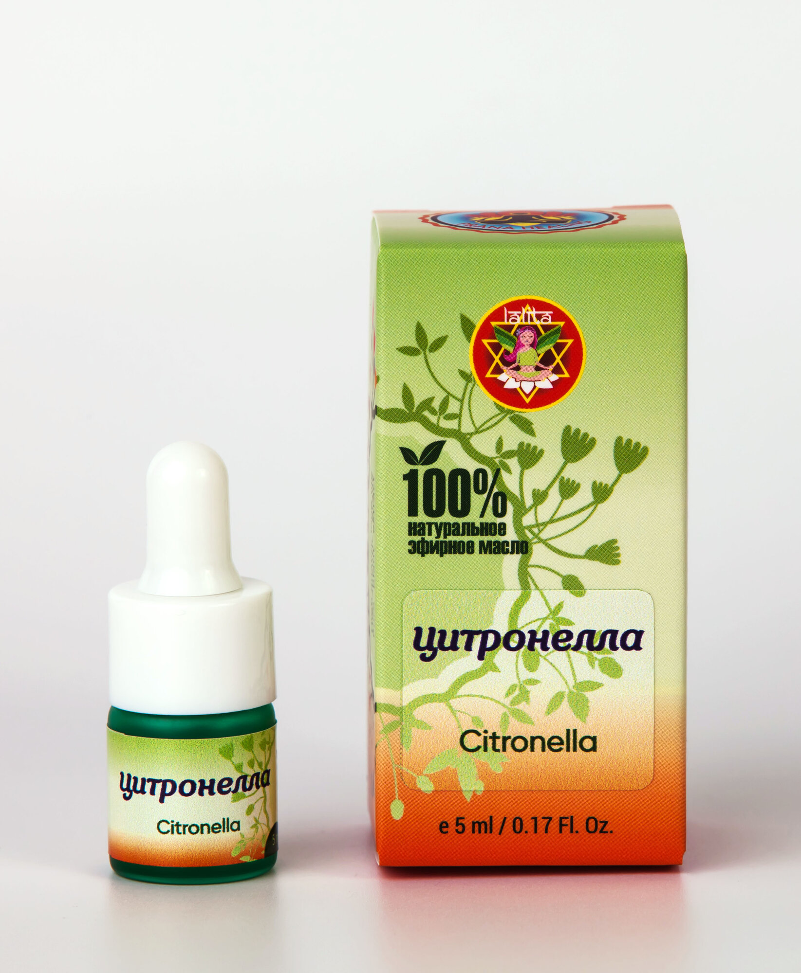 Цитронелла (эфирное масло) / Citronella / 5 мл / стекло / Prana Healing / LALITA®