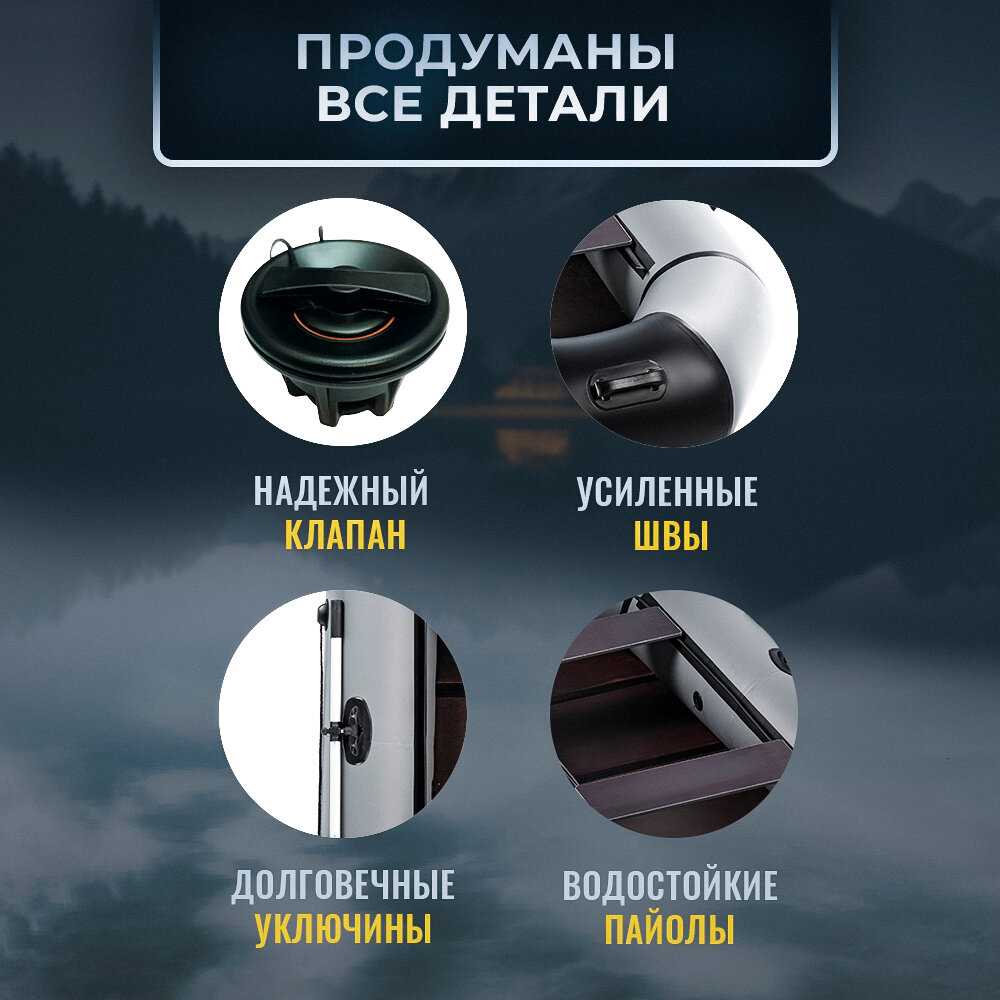 Лодка ПВХ под мотор надувная двухместная гребная для рыбалки Magnum PRO M300 Sport грузоподьемностью 220 кг.