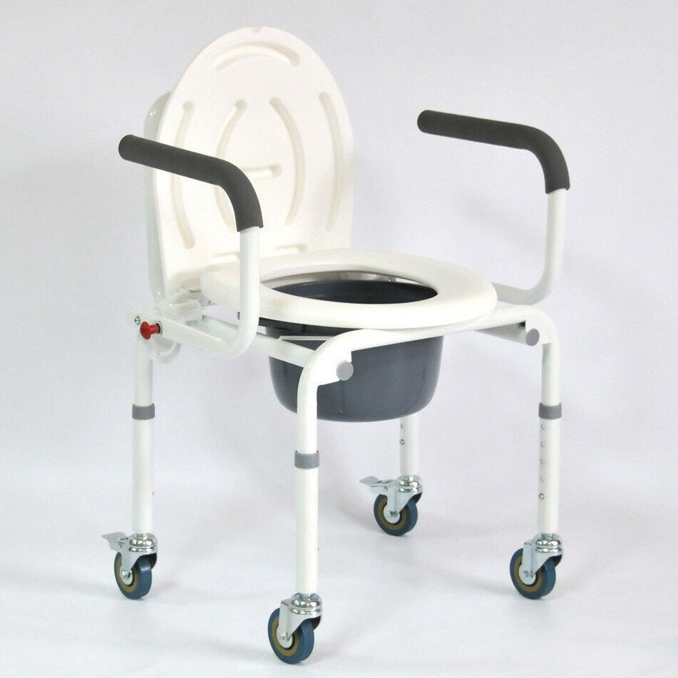 Кресло-стул с санитарным оснащением FS813 (с колесами) Мега-Оптим для взрослых, пожилых людей и инвалидов