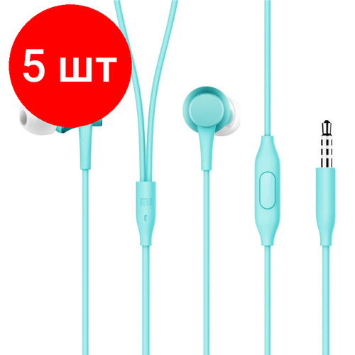 Комплект 5 штук Наушники Xiaomi Мi Piston Fresh Bloom HSEJ03JY Matte Blue голубые 4387₽