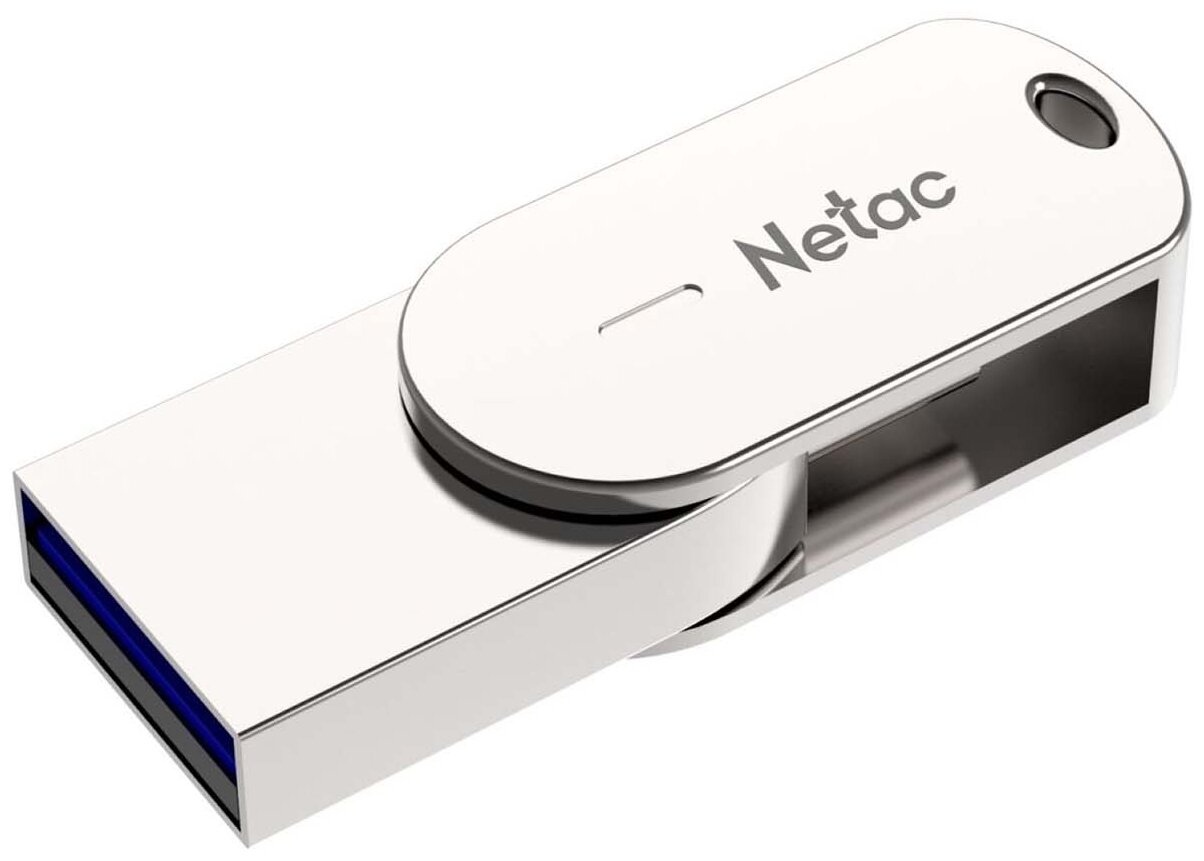 Флешка Netac U785C, 64 ГБ, USB 3.2 Gen1/Type-C, серебристый (NT03U785C-064G-32PN) — фото 1