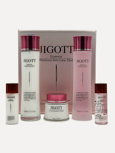 Изображение товара Jigott Набор для ухода за кожей лица интенсивно увлажняющий Essence Moisture Skin Care 3Set