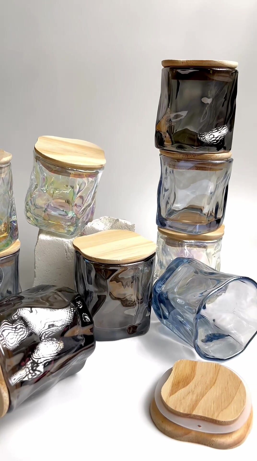 Набор мятых стаканов 6 шт стекло — фото 1