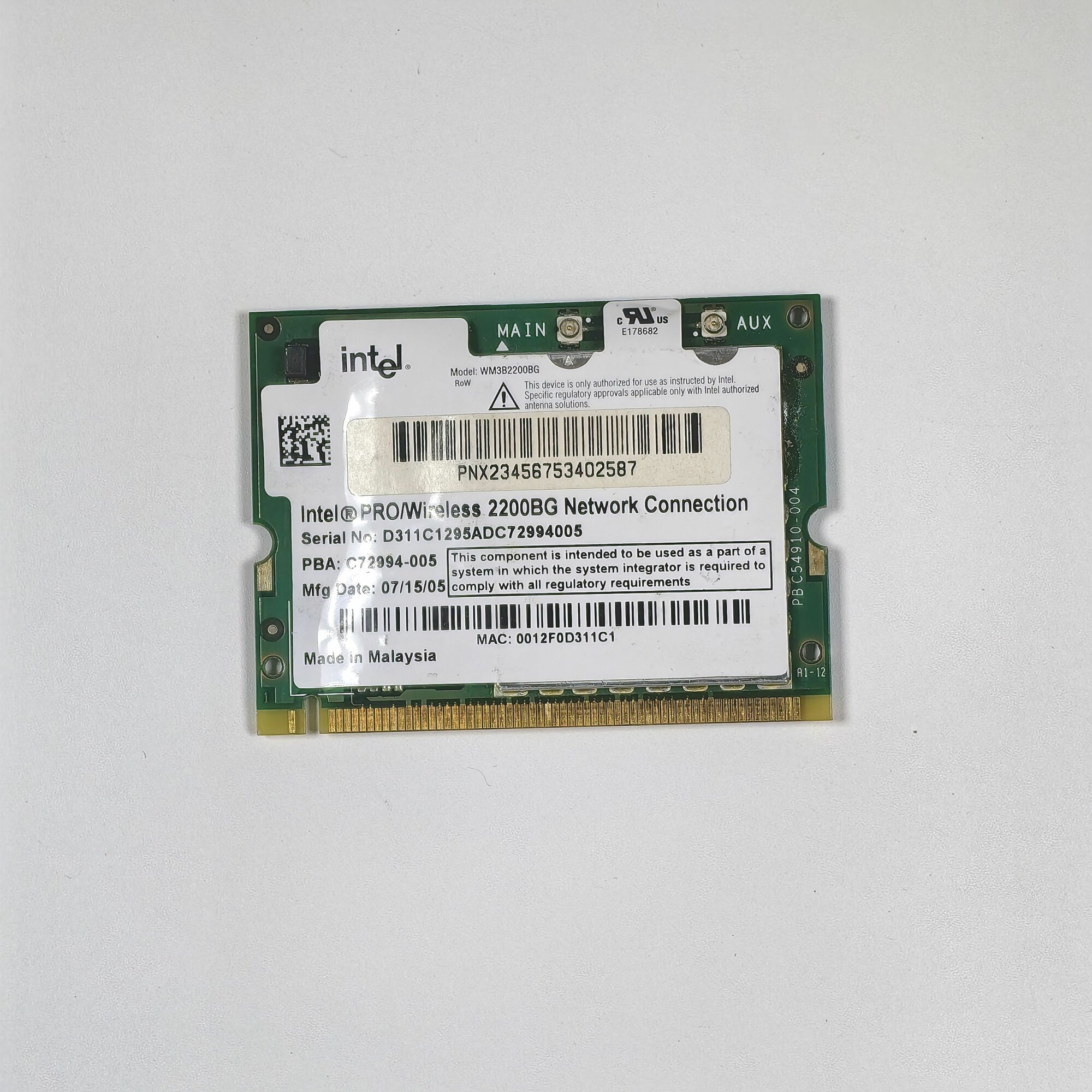 Wi-Fi модуль INTEL 2200BG C72994-005