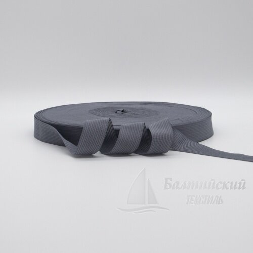 Тесьма вязаная окантовочная серая шир2.2 см 10 м