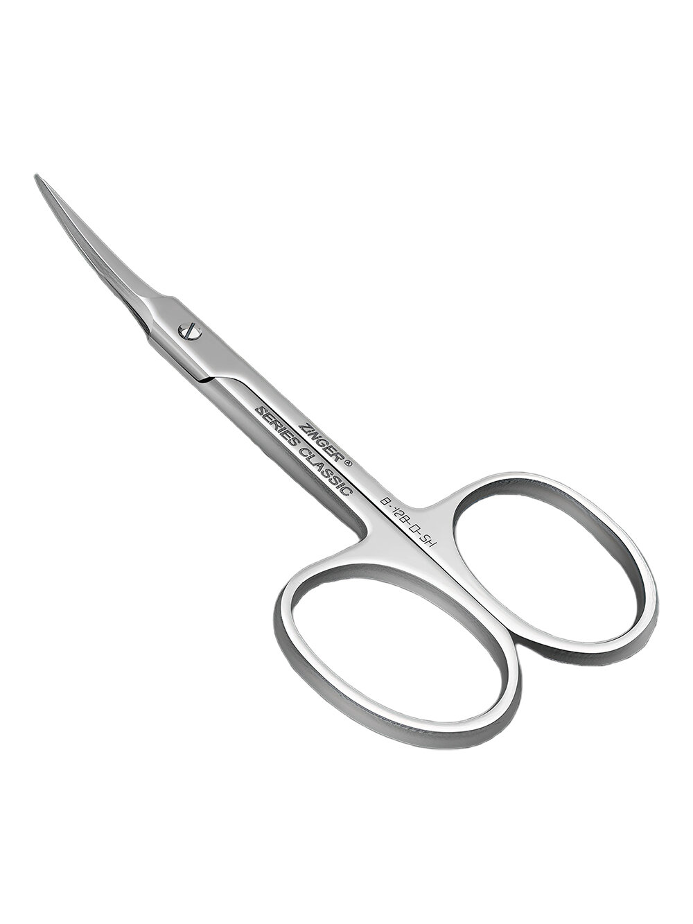 Ножницы маникюрные для кутикулы Zinger B-128 D*FD SH Classic изогнутые, нержавеющая сталь, ручная заточка, серебристый матовый