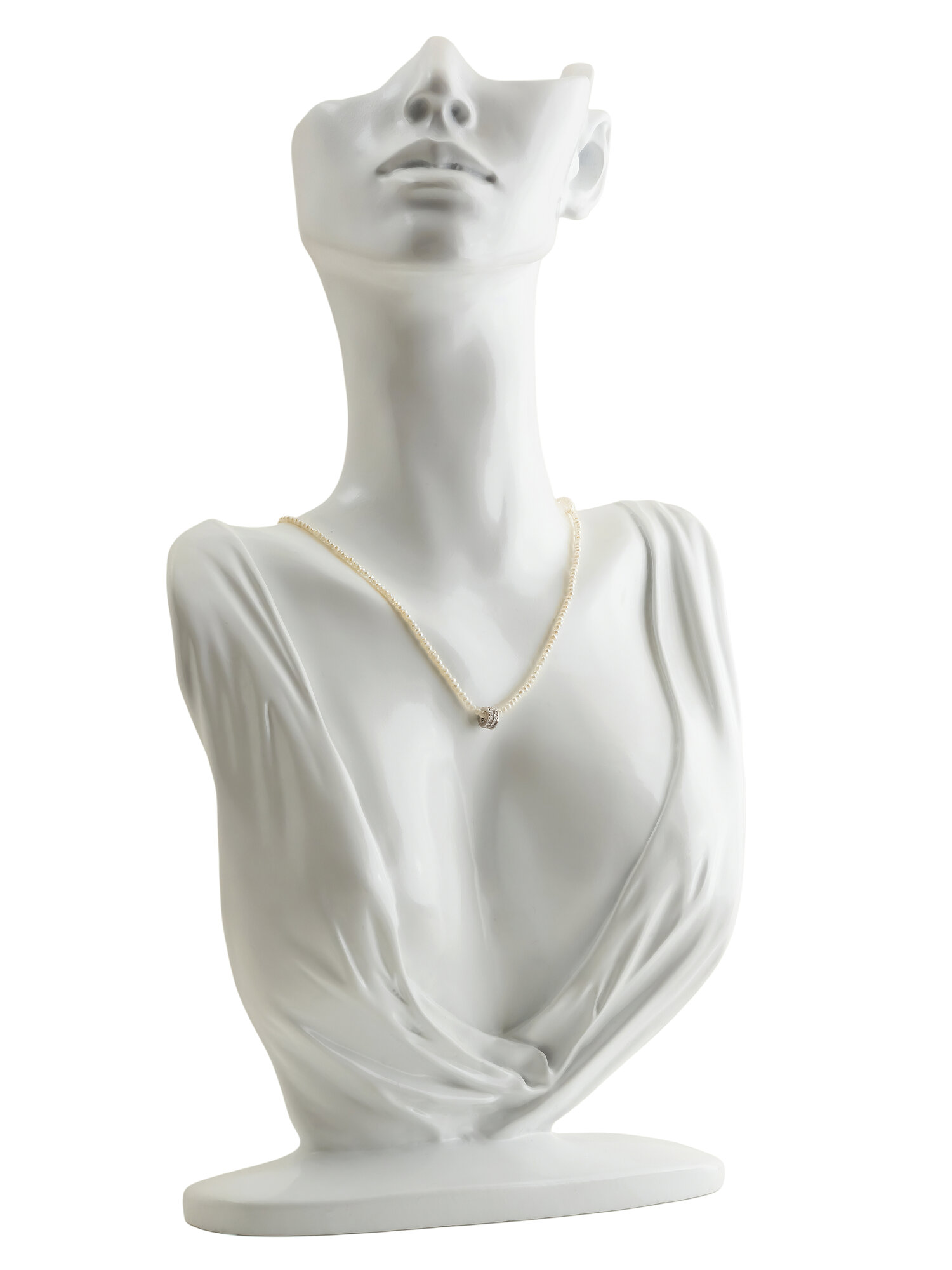 Бусы ЖемАрт, жемчуг пресноводный культивированный, длина 41 см, белый/серебристый — фото 1