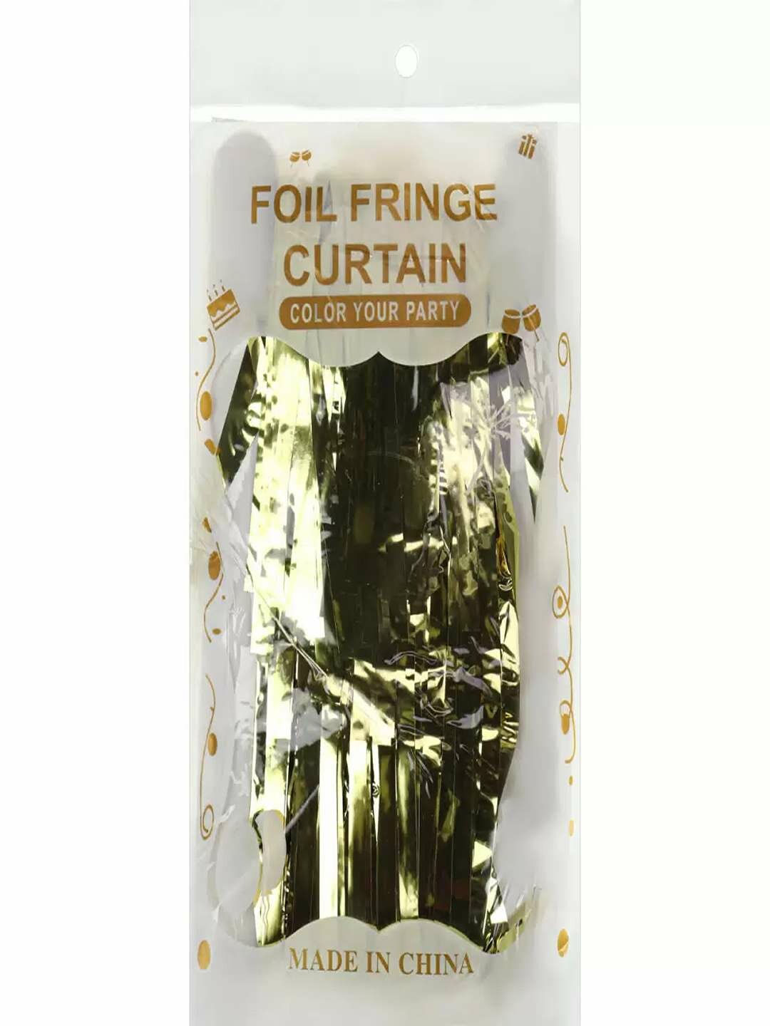 Новогодний золотой декоративный дождик — эффектное украшение для праздника, 1 штука.