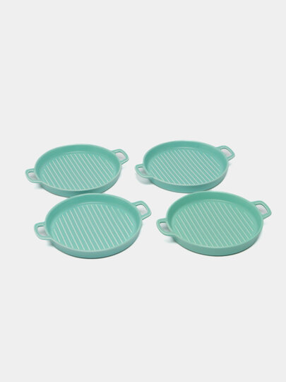 Круглые керамические тарелки "HAPPY KITCHEN", бренд, ручная работа — фото 1