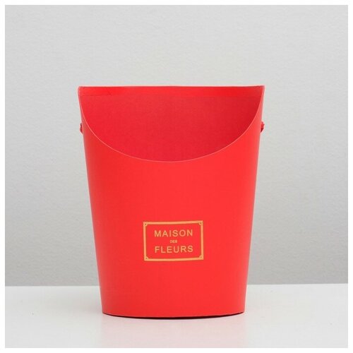 фото Коробка "переноска для цветов", красный, 17 х 14 х 22 см 4963301 сима-ленд