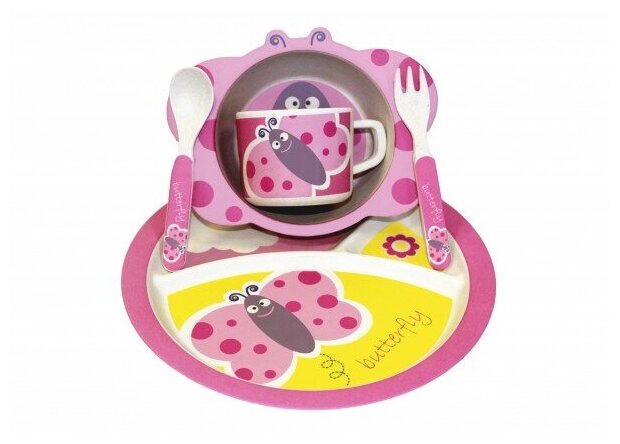 фото Bambooware Набор бамбуковой посуды Бабочка