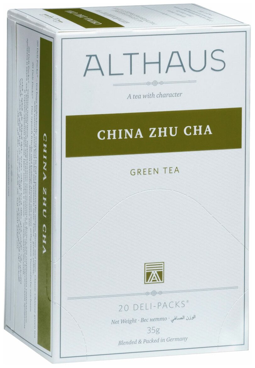 Зеленый чай Althaus China Zhu Cha в пакетиках, 20 шт
