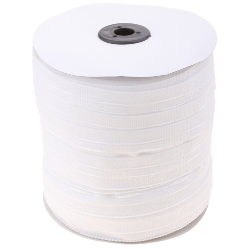 Шторная лента классическая, матовая, 2,5 см, 100 плюс/минус 1 м, цвет белый