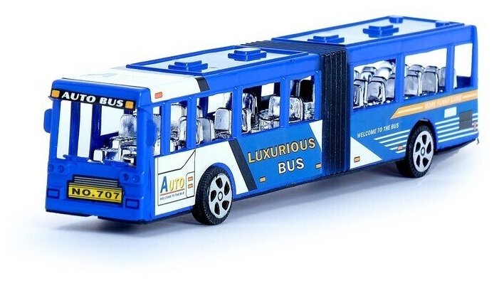 Автобус машинка инерционный "Городской" общественный транспорт, размер 19,5 х 4 х 5 см