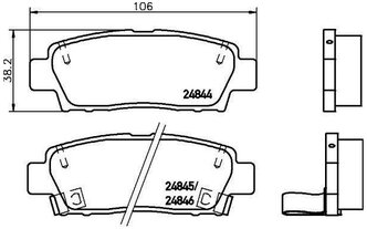 Дисковые тормозные колодки задние TRIALLI PF 4102 для Toyota Mark II, Toyota Chaser, Toyota Cresta (4 шт.)