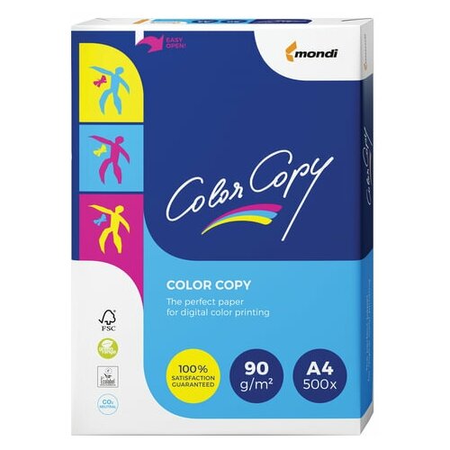 Бумага COLOR COPY, А4, 90 г/м2, 500 л, для полноцветной лазерной печати, А++, Австрия, 161% (CIE)