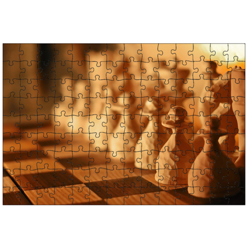фото Магнитный пазл 27x18см."шахматы, настольная игра, древесина" на холодильник lotsprints